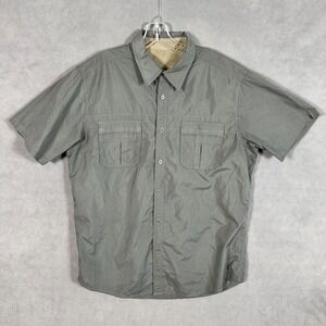 Kuhl Performance Shirt Mens Large Two Pocket Hiking Gray Button Up